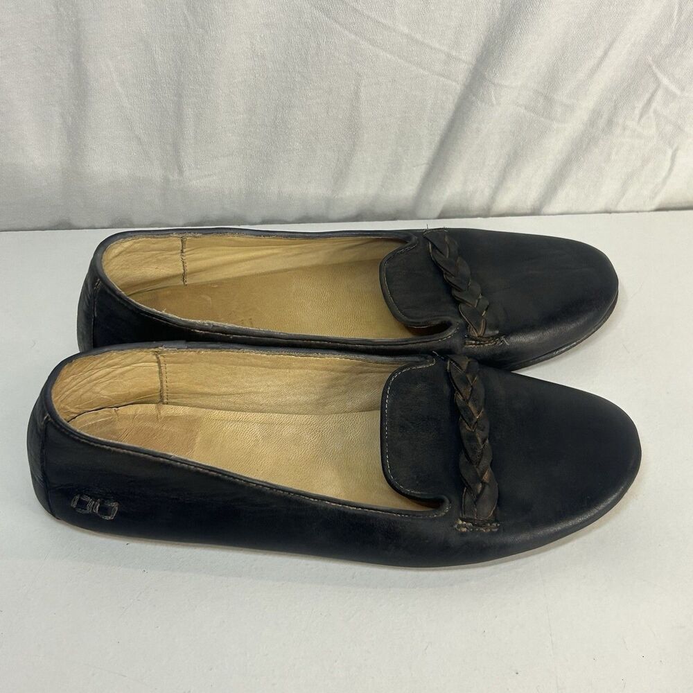 Bed Stu Cobbler Leather Ballet Flats Brown Women’s Size 9 Distressed Braided